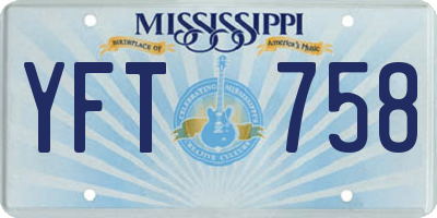 MS license plate YFT758