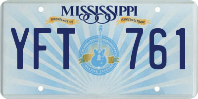 MS license plate YFT761