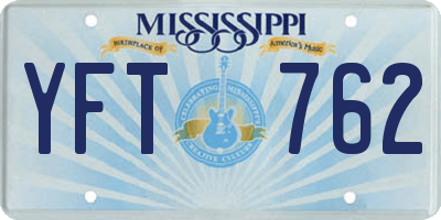 MS license plate YFT762