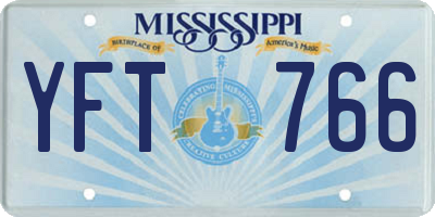 MS license plate YFT766