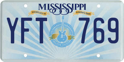 MS license plate YFT769