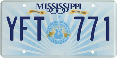MS license plate YFT771