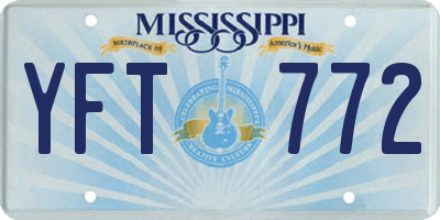 MS license plate YFT772
