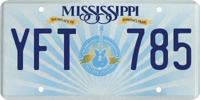 MS license plate YFT785