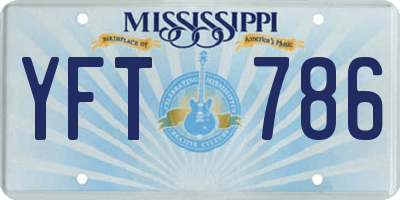 MS license plate YFT786