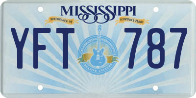 MS license plate YFT787