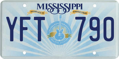 MS license plate YFT790