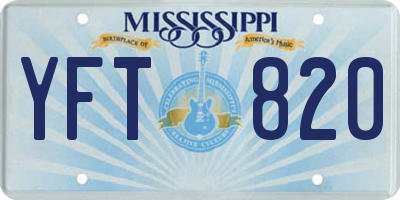 MS license plate YFT820
