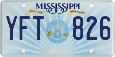 MS license plate YFT826