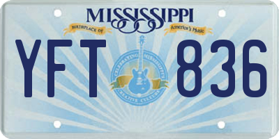 MS license plate YFT836