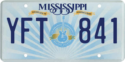 MS license plate YFT841