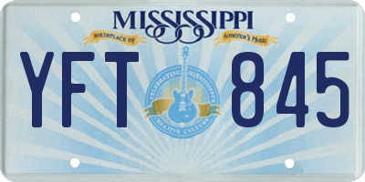 MS license plate YFT845