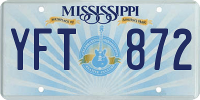 MS license plate YFT872
