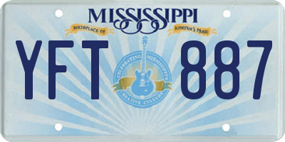 MS license plate YFT887