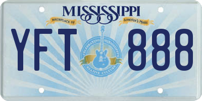 MS license plate YFT888