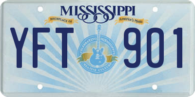 MS license plate YFT901