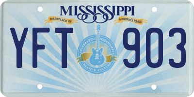 MS license plate YFT903