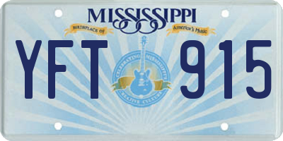 MS license plate YFT915