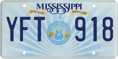 MS license plate YFT918
