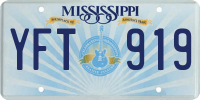 MS license plate YFT919