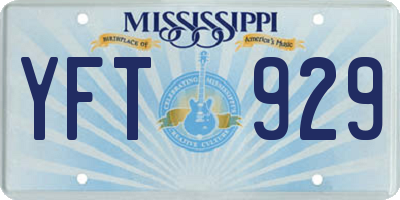 MS license plate YFT929