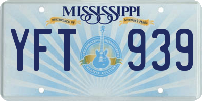 MS license plate YFT939