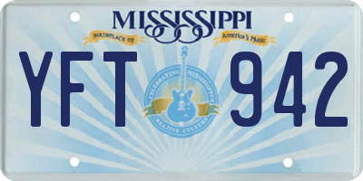 MS license plate YFT942