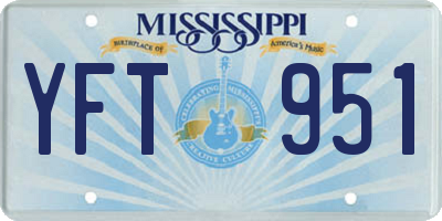 MS license plate YFT951