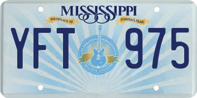 MS license plate YFT975