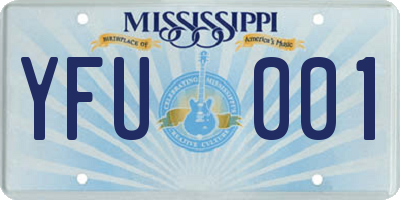 MS license plate YFU001