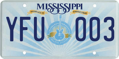 MS license plate YFU003