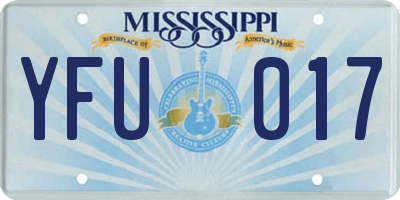 MS license plate YFU017