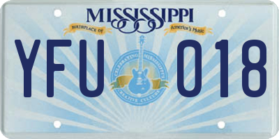 MS license plate YFU018