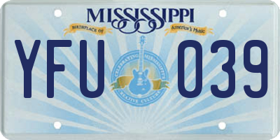 MS license plate YFU039