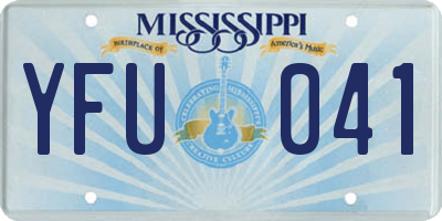 MS license plate YFU041