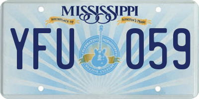 MS license plate YFU059