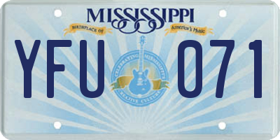 MS license plate YFU071
