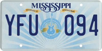 MS license plate YFU094