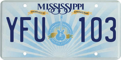 MS license plate YFU103