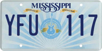 MS license plate YFU117