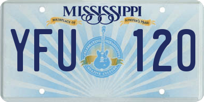 MS license plate YFU120