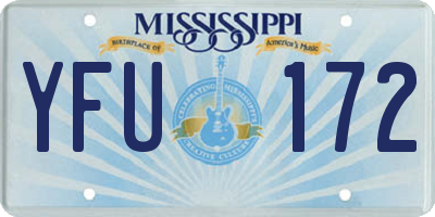 MS license plate YFU172
