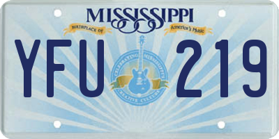 MS license plate YFU219