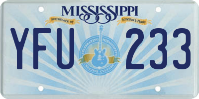 MS license plate YFU233