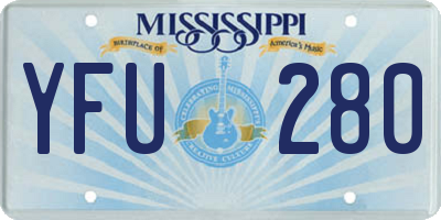MS license plate YFU280