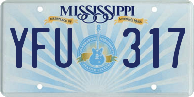 MS license plate YFU317