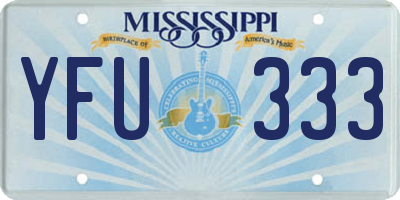 MS license plate YFU333