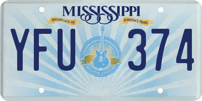 MS license plate YFU374