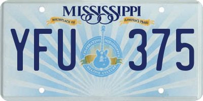 MS license plate YFU375