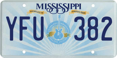 MS license plate YFU382